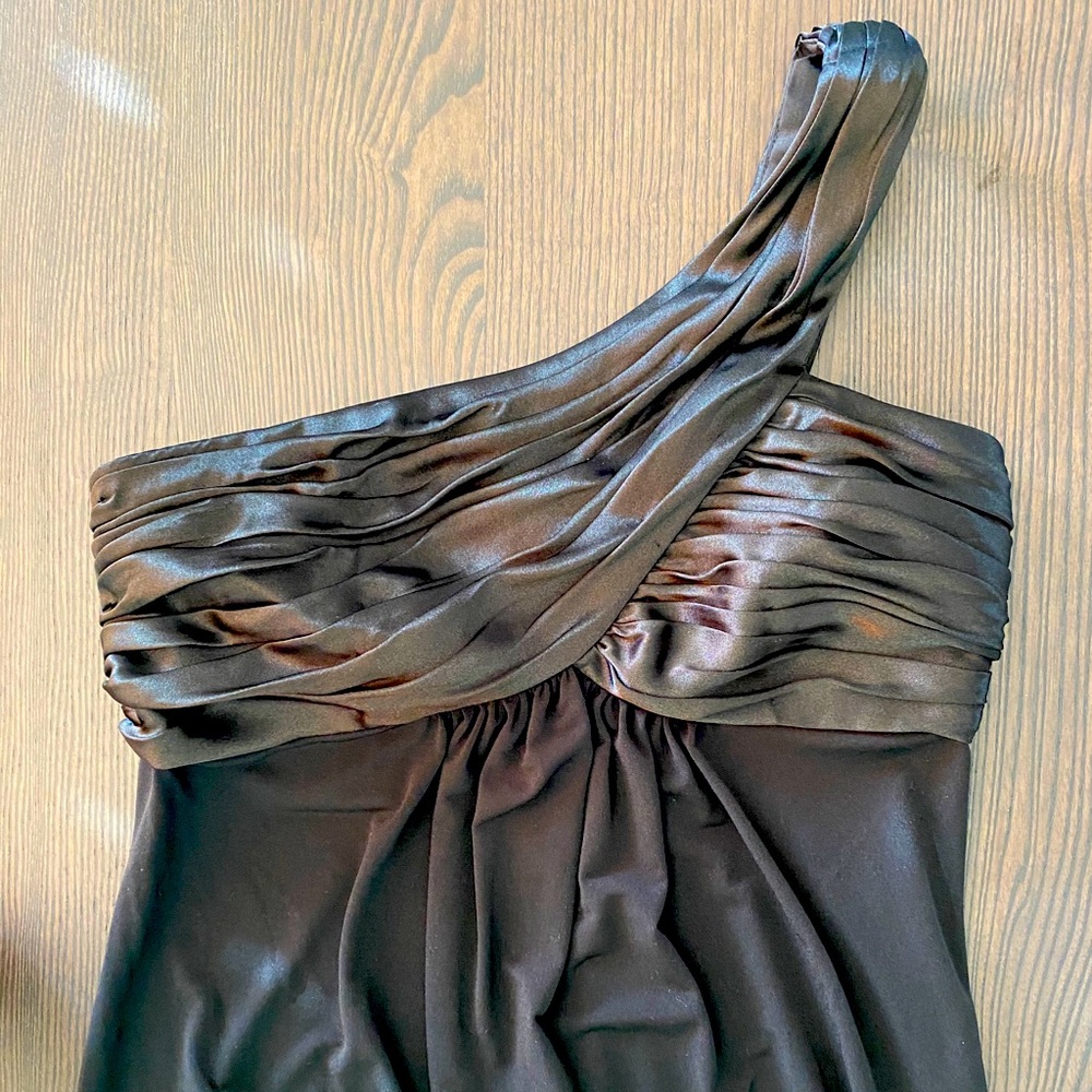 Formal satin black full length gown